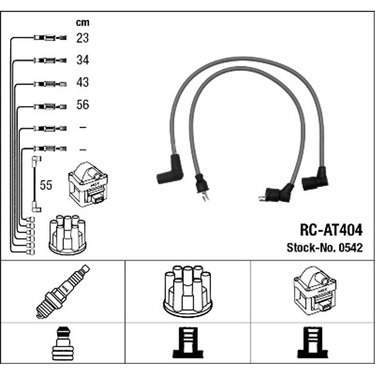 NGK 0542 RC-AT404 Zündkabelsatz Zündleitungssatz