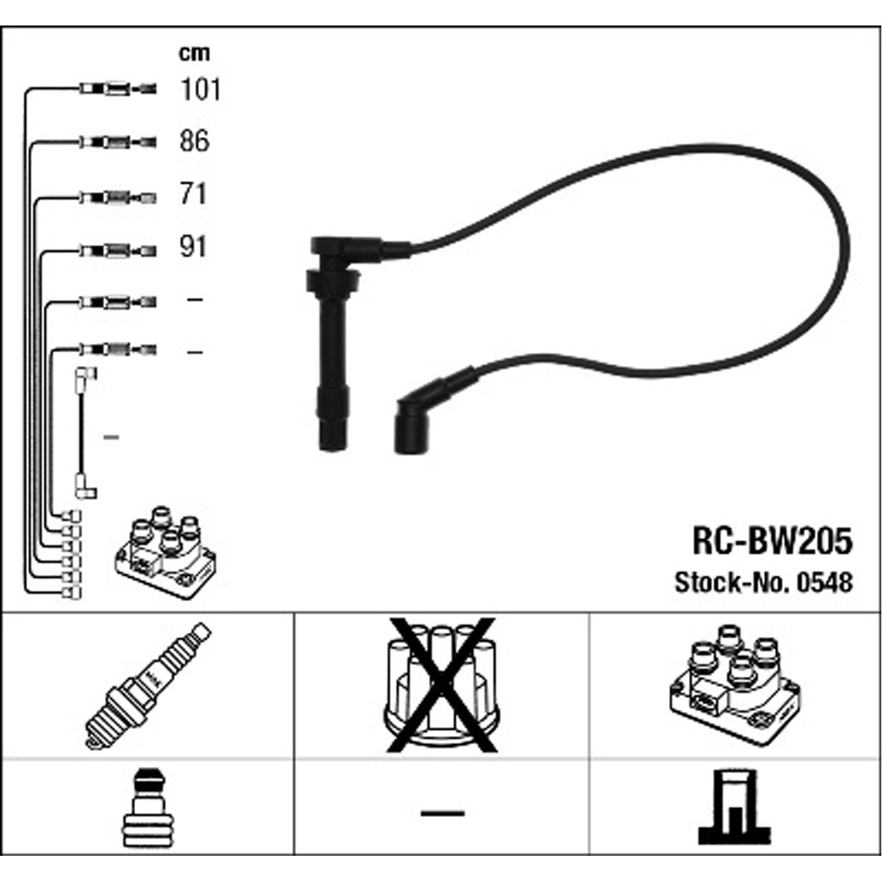 NGK 0548 RC-BW205 Zündkabelsatz Zündleitungssatz