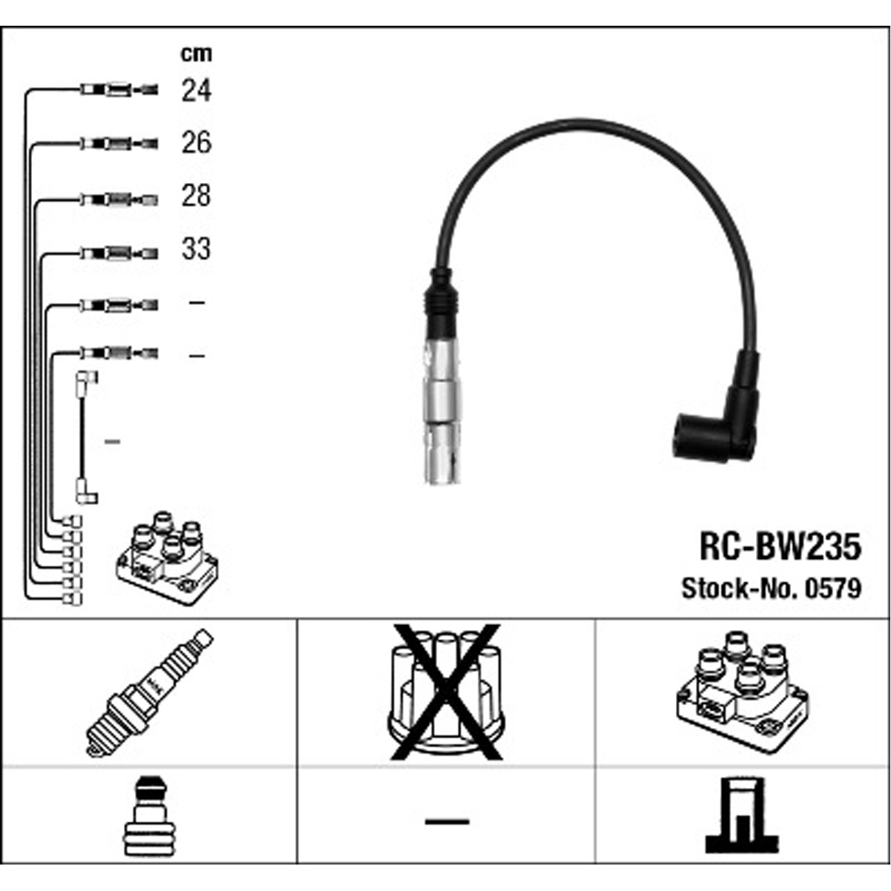 NGK 0579 RC-BW235 Zündkabelsatz Zündleitungssatz