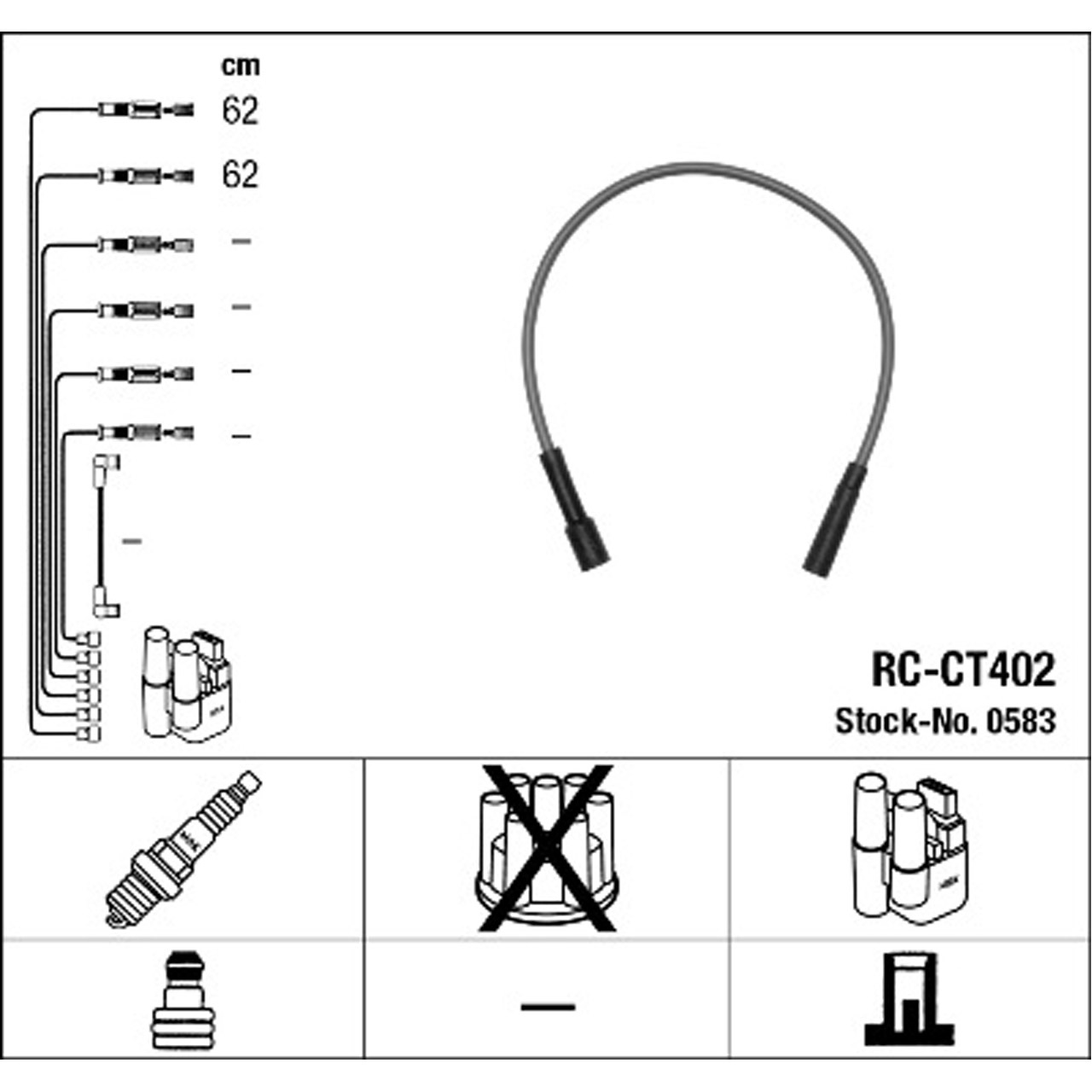 NGK 0583 RC-CT402 Zündkabelsatz Zündleitungssatz