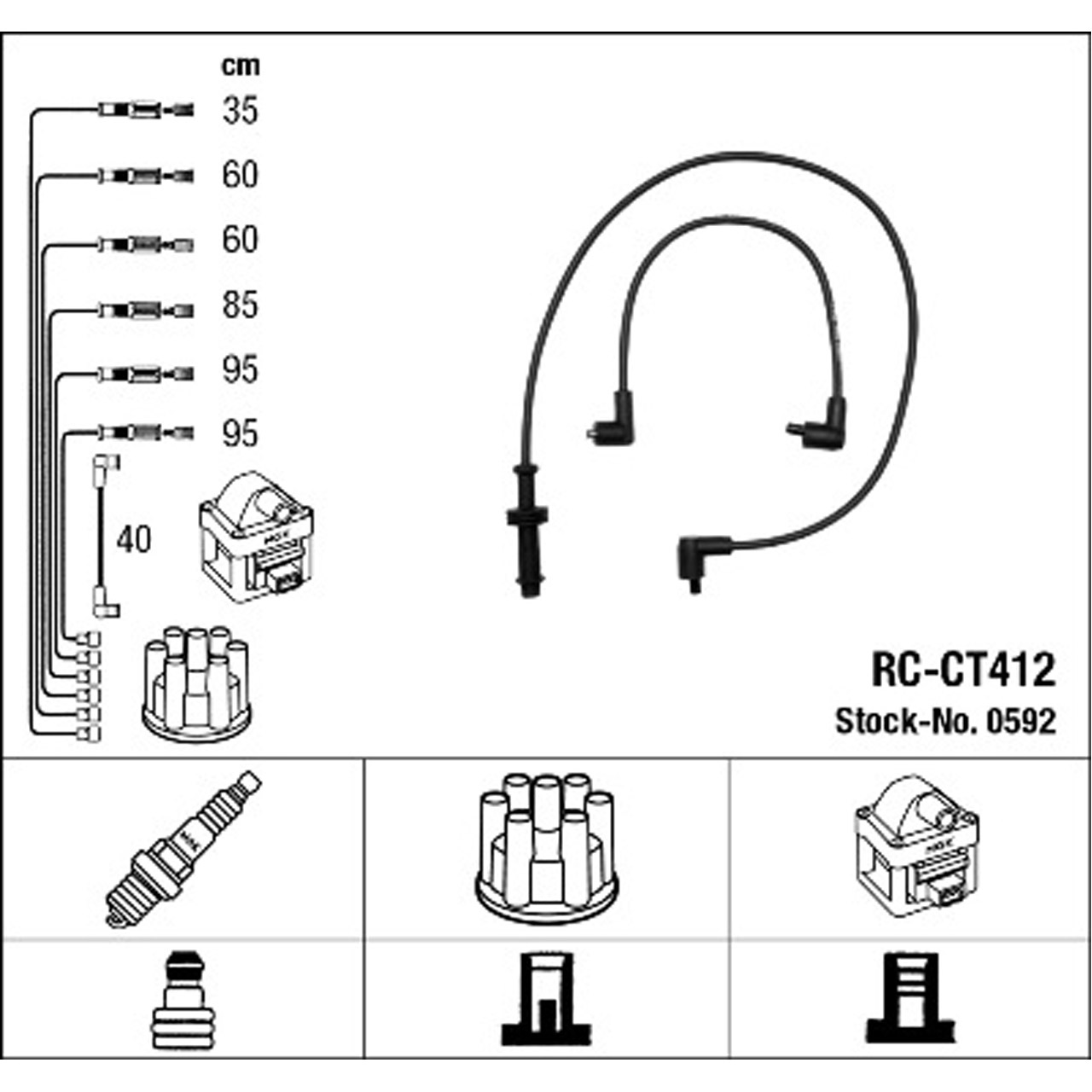 NGK 0592 RC-CT412 Zündkabelsatz Zündleitungssatz