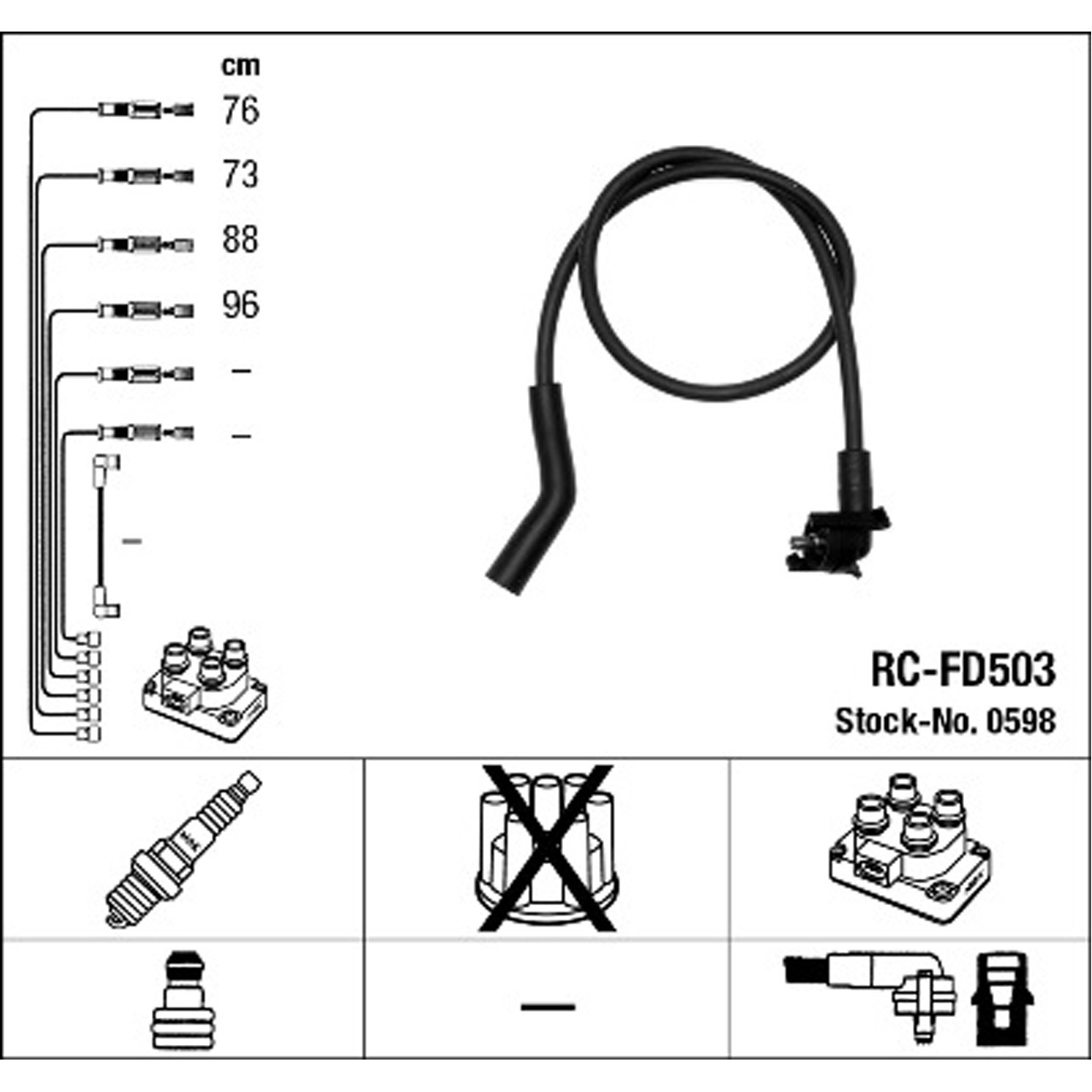 NGK 0598 RC-FD503 Zündkabelsatz Zündleitungssatz