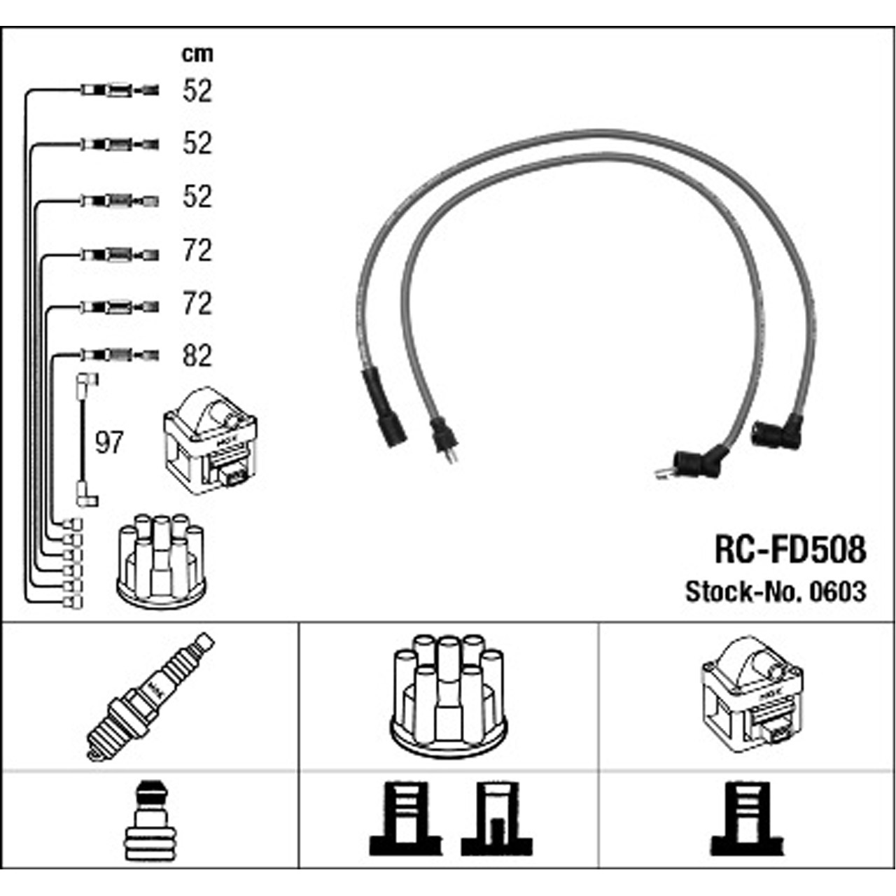 NGK 0603 RC-FD508 Zündkabelsatz Zündleitungssatz