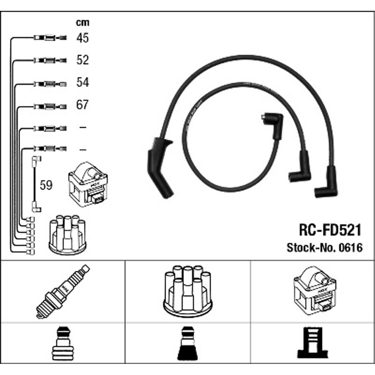 NGK 0616 RC-FD521 Zündkabelsatz Zündleitungssatz