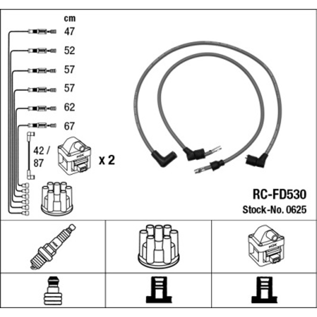 NGK 0625 RC-FD530 Zündkabelsatz Zündleitungssatz