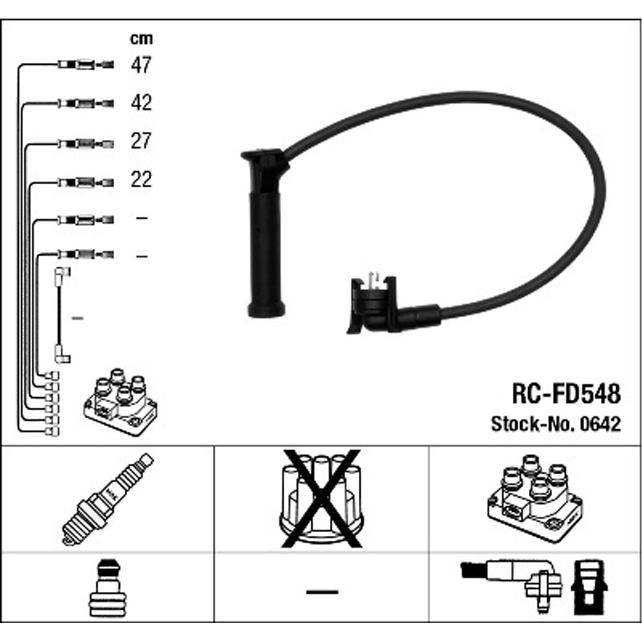 NGK 0642 RC-FD548 Zündkabelsatz Zündleitungssatz