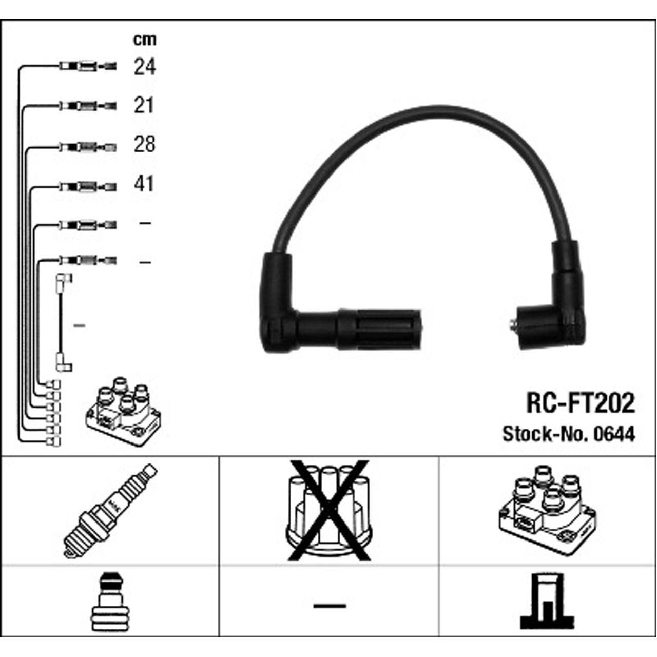 NGK 0644 RC-FT202 Zündkabelsatz Zündleitungssatz