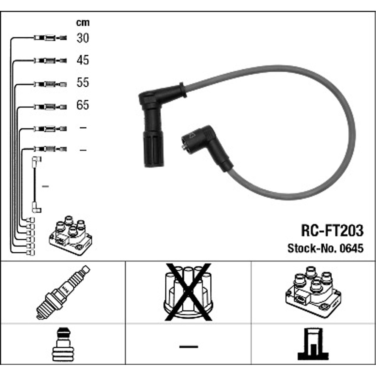 NGK 0645 RC-FT203 Zündkabelsatz Zündleitungssatz