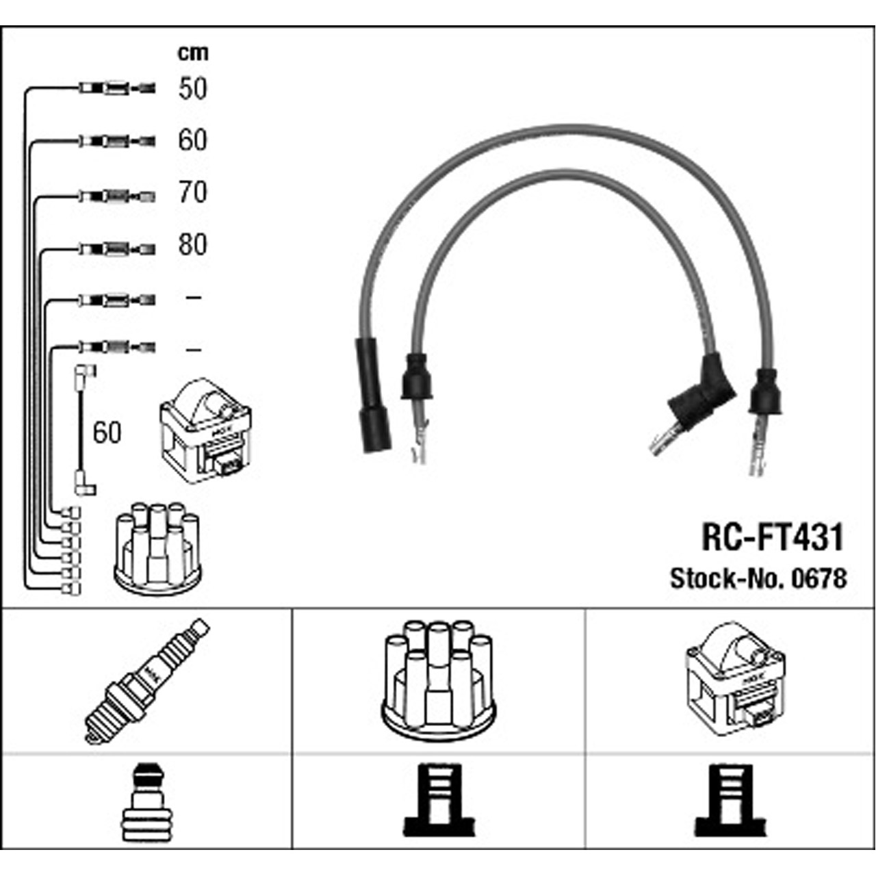 NGK 0678 RC-FT431 Zündkabelsatz Zündleitungssatz