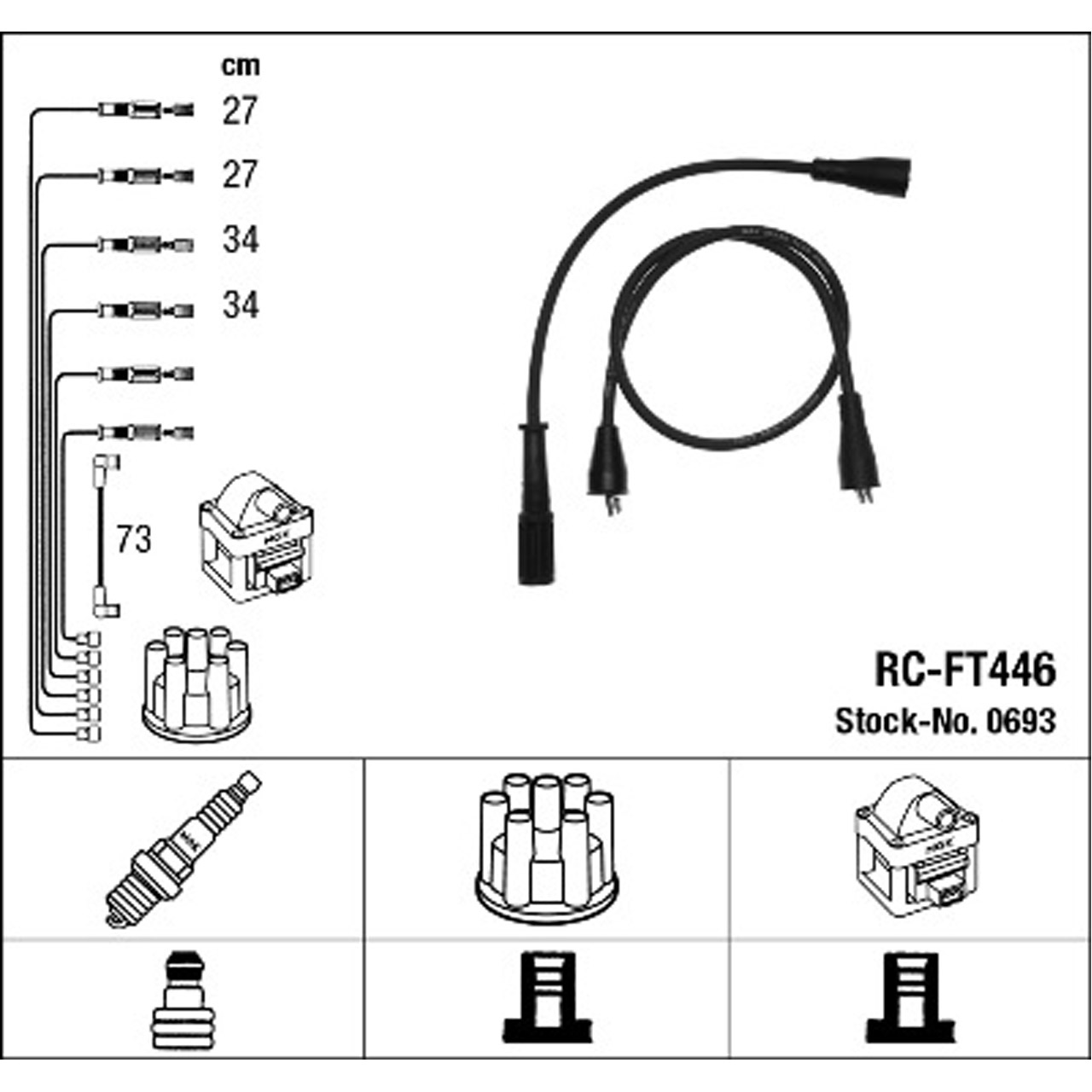 NGK 0693 RC-FT446 Zündkabelsatz Zündleitungssatz