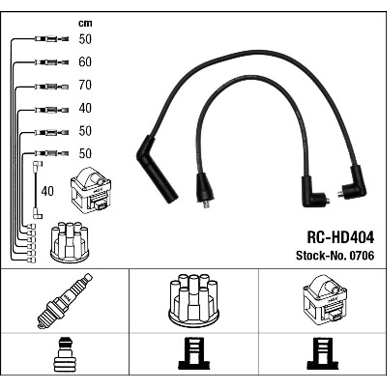 NGK 0706 RC-HD404 Zündkabelsatz Zündleitungssatz