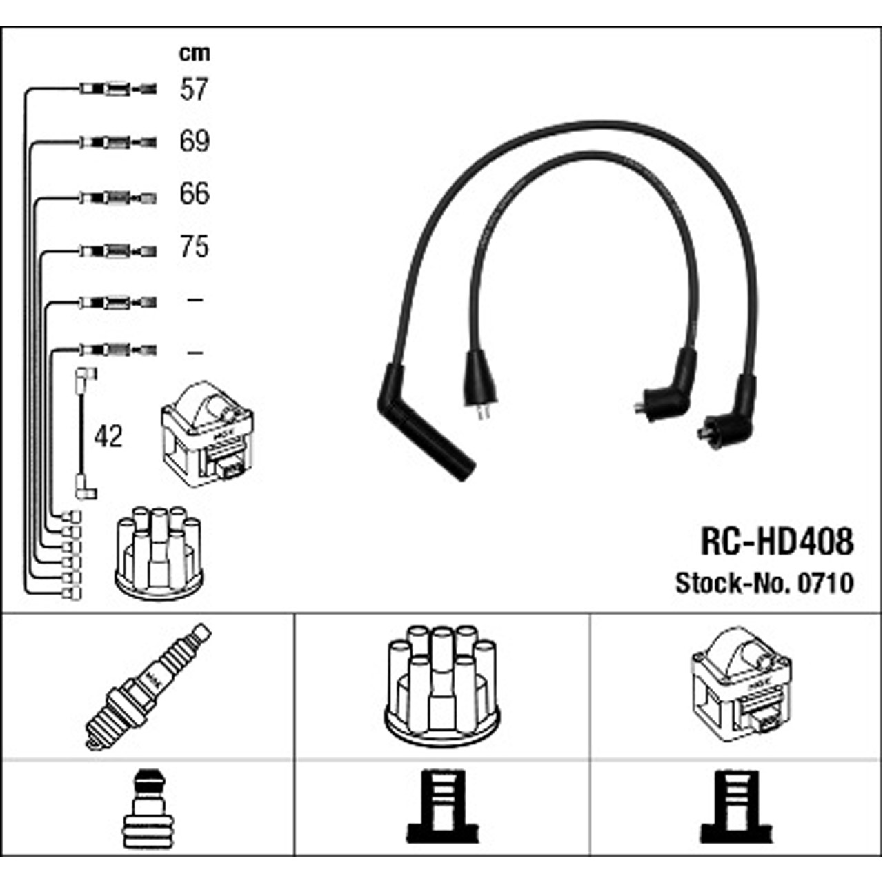 NGK 0710 RC-HD408 Zündkabelsatz Zündleitungssatz