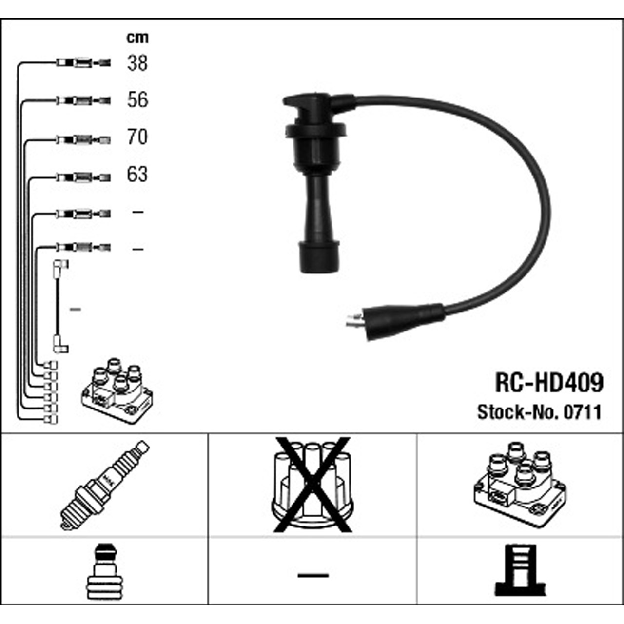 NGK 0711 RC-HD409 Zündkabelsatz Zündleitungssatz