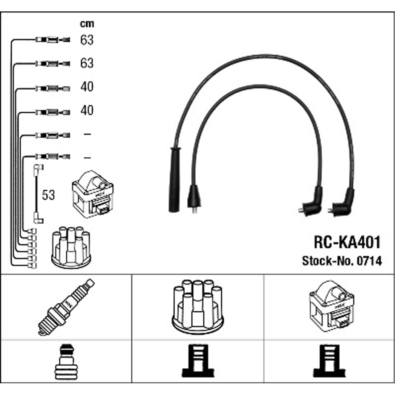 NGK 0714 RC-KA401 Zündkabelsatz Zündleitungssatz