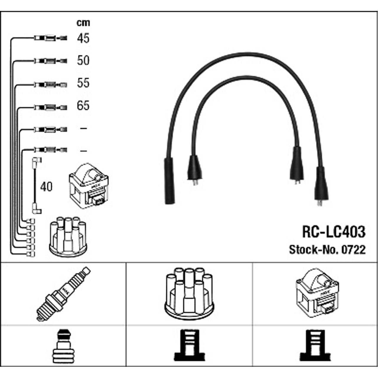 NGK 0722 RC-LC403 Zündkabelsatz Zündleitungssatz