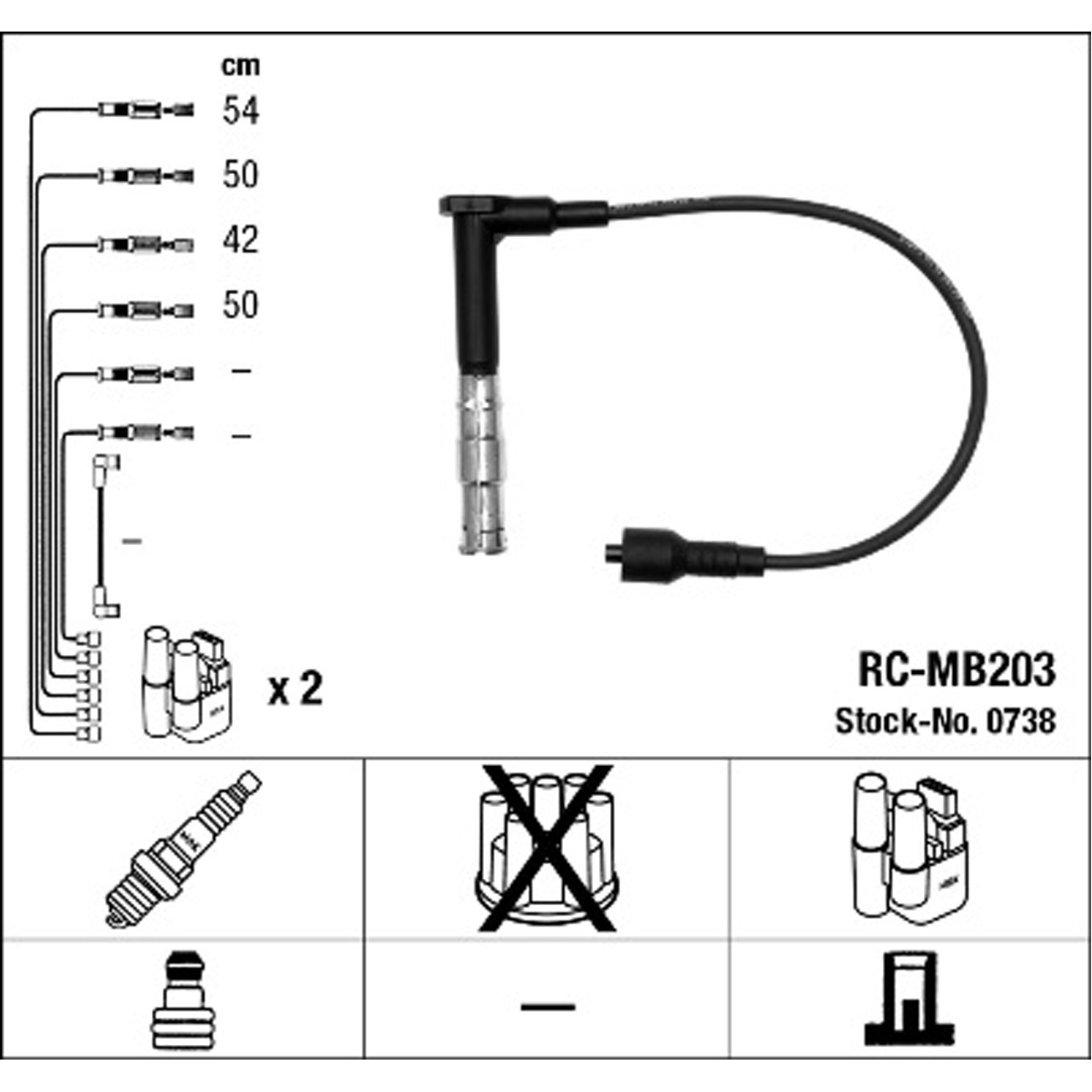 NGK 0738 RC-MB203 Zündkabelsatz Zündleitungssatz