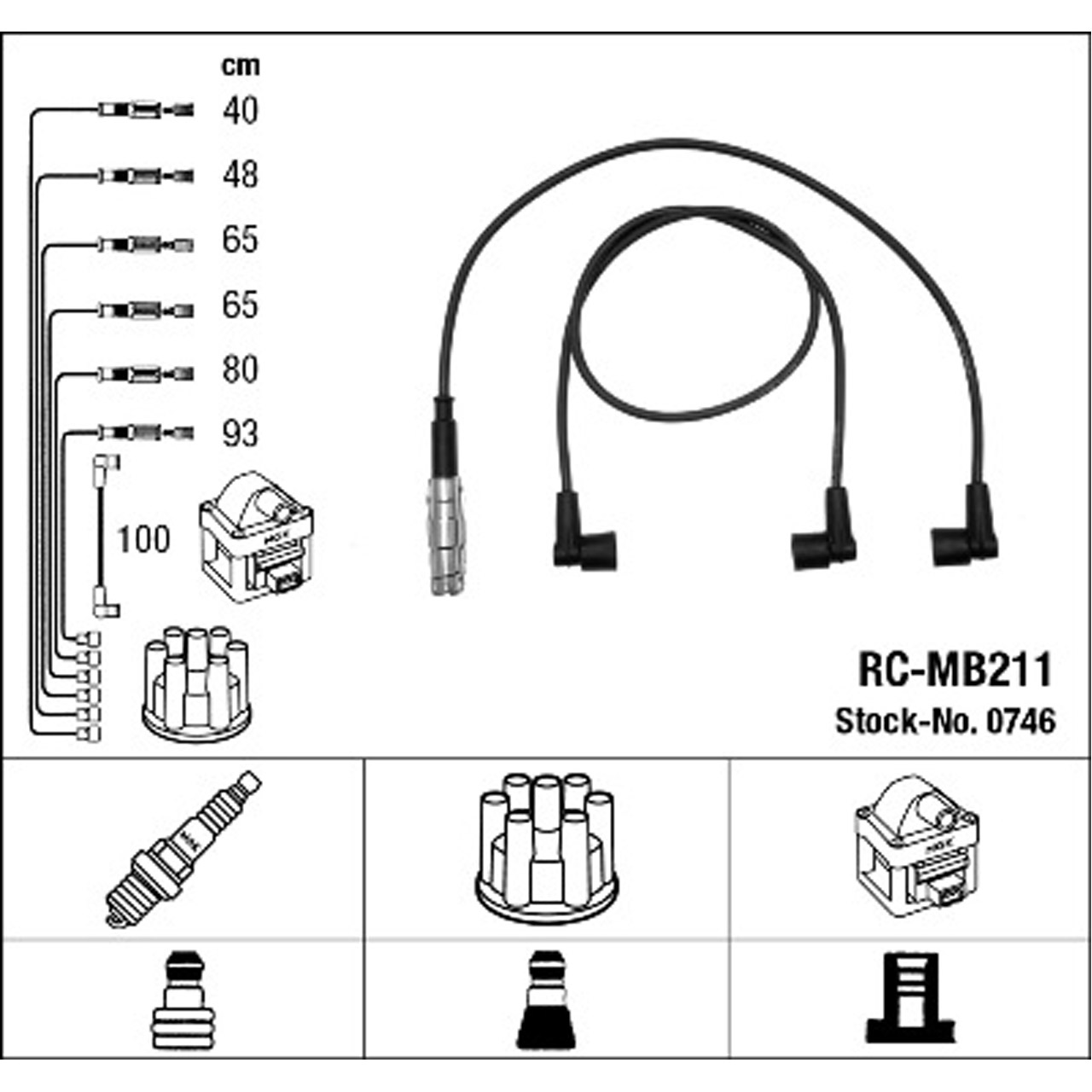 NGK 0746 RC-MB211 Zündkabelsatz Zündleitungssatz