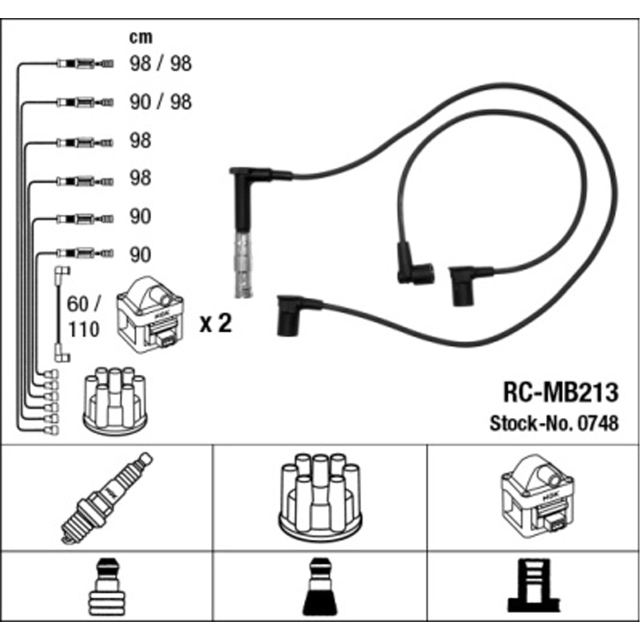 NGK 0748 RC-MB213 Zündkabelsatz Zündleitungssatz