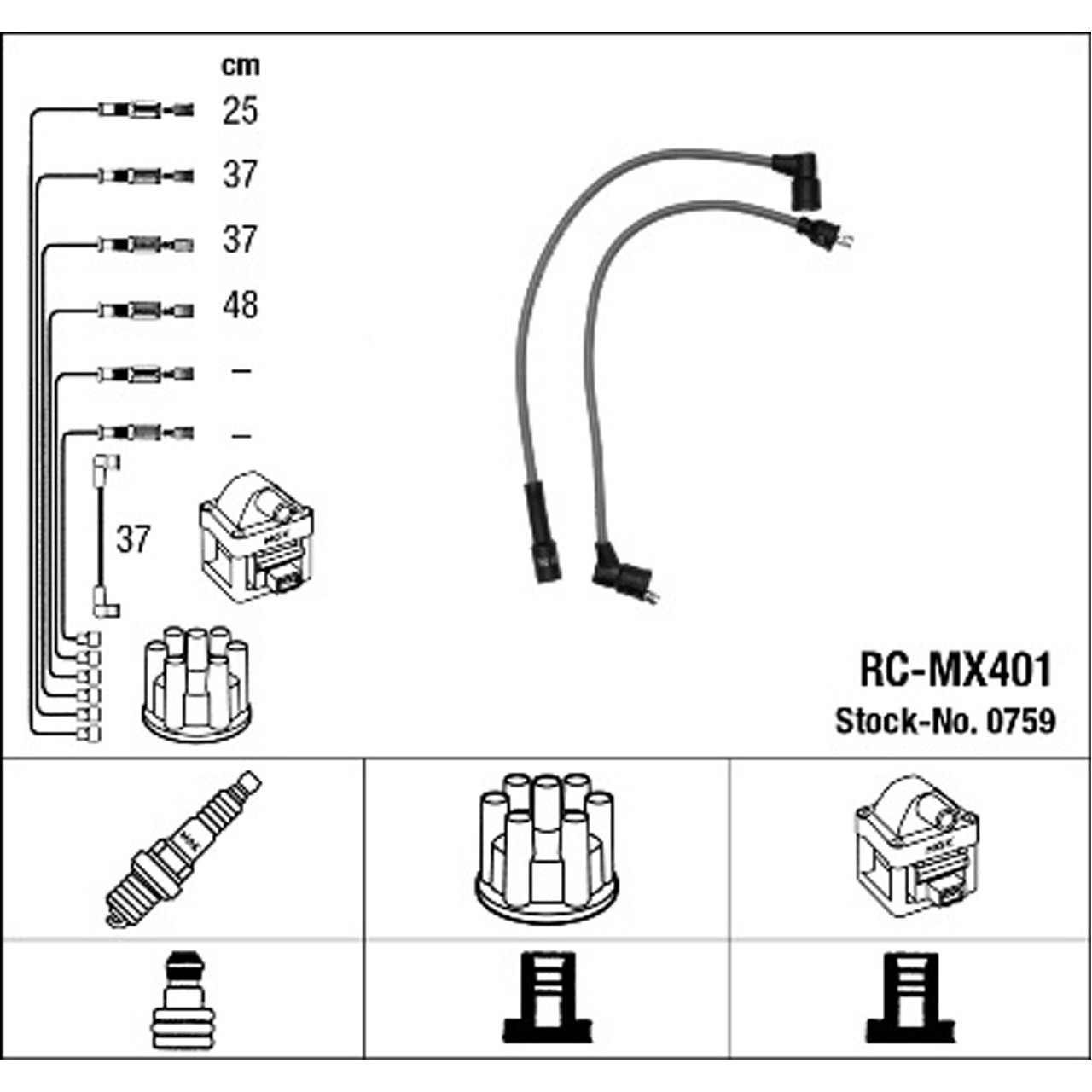 NGK 0759 RC-MX401 Zündkabelsatz Zündleitungssatz