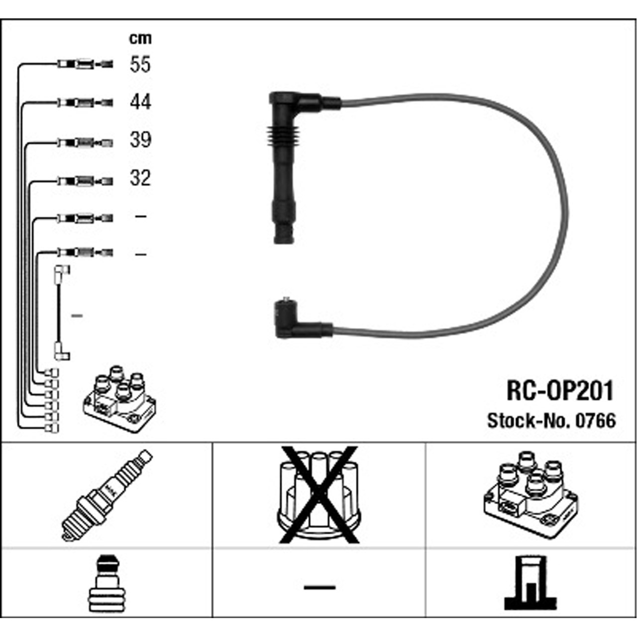 NGK 0766 RC-OP201 Zündkabelsatz Zündleitungssatz