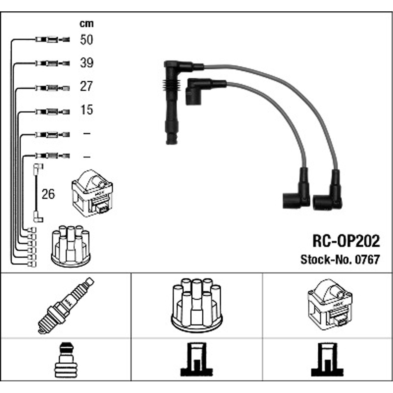 NGK 0767 RC-OP202 Zündkabelsatz Zündleitungssatz