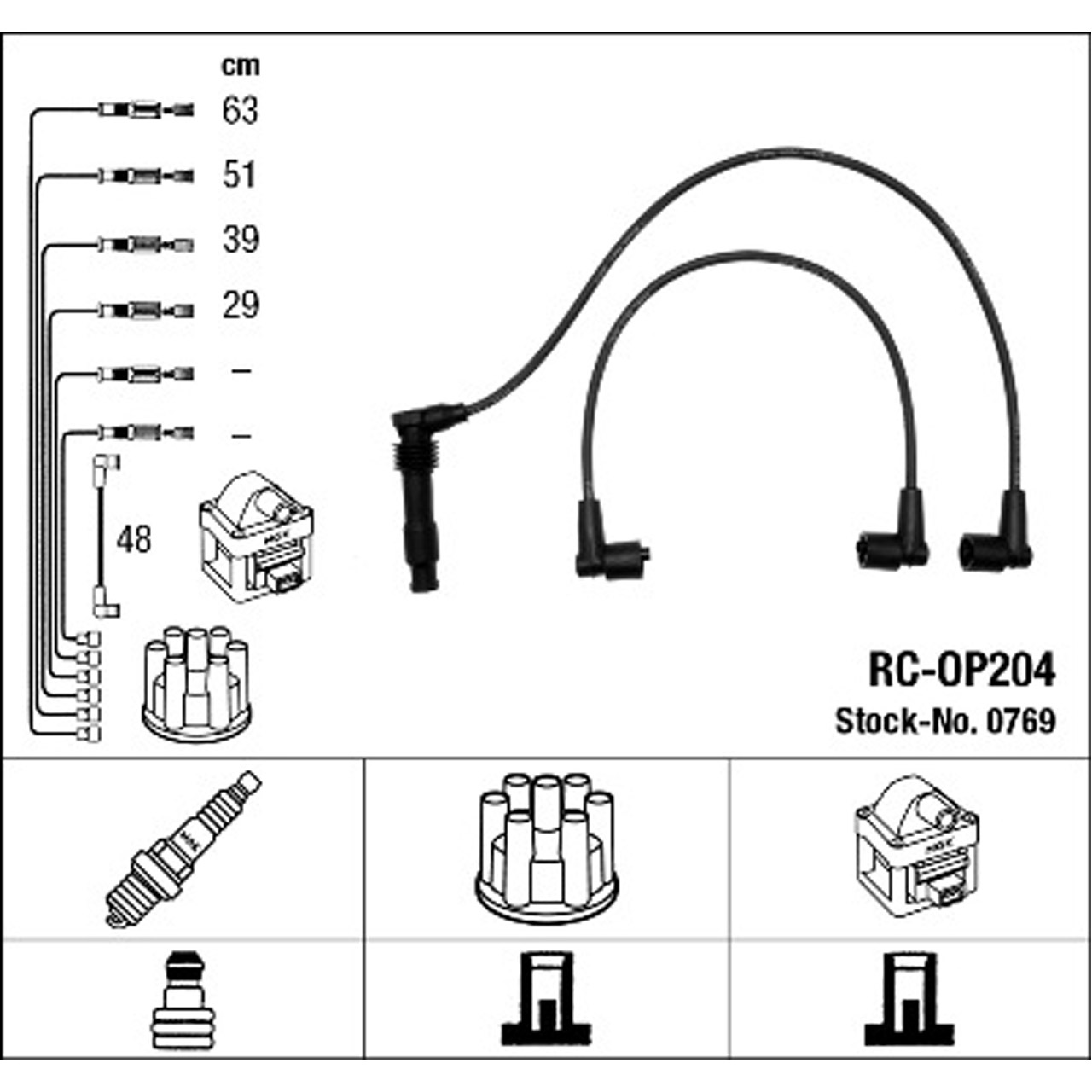 NGK 0769 RC-OP204 Zündkabelsatz Zündleitungssatz