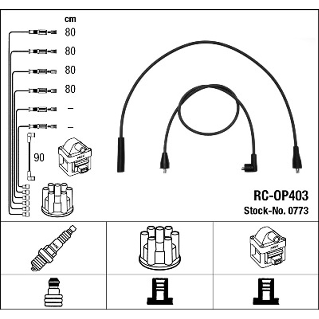 NGK 0773 RC-OP403 Zündkabelsatz Zündleitungssatz