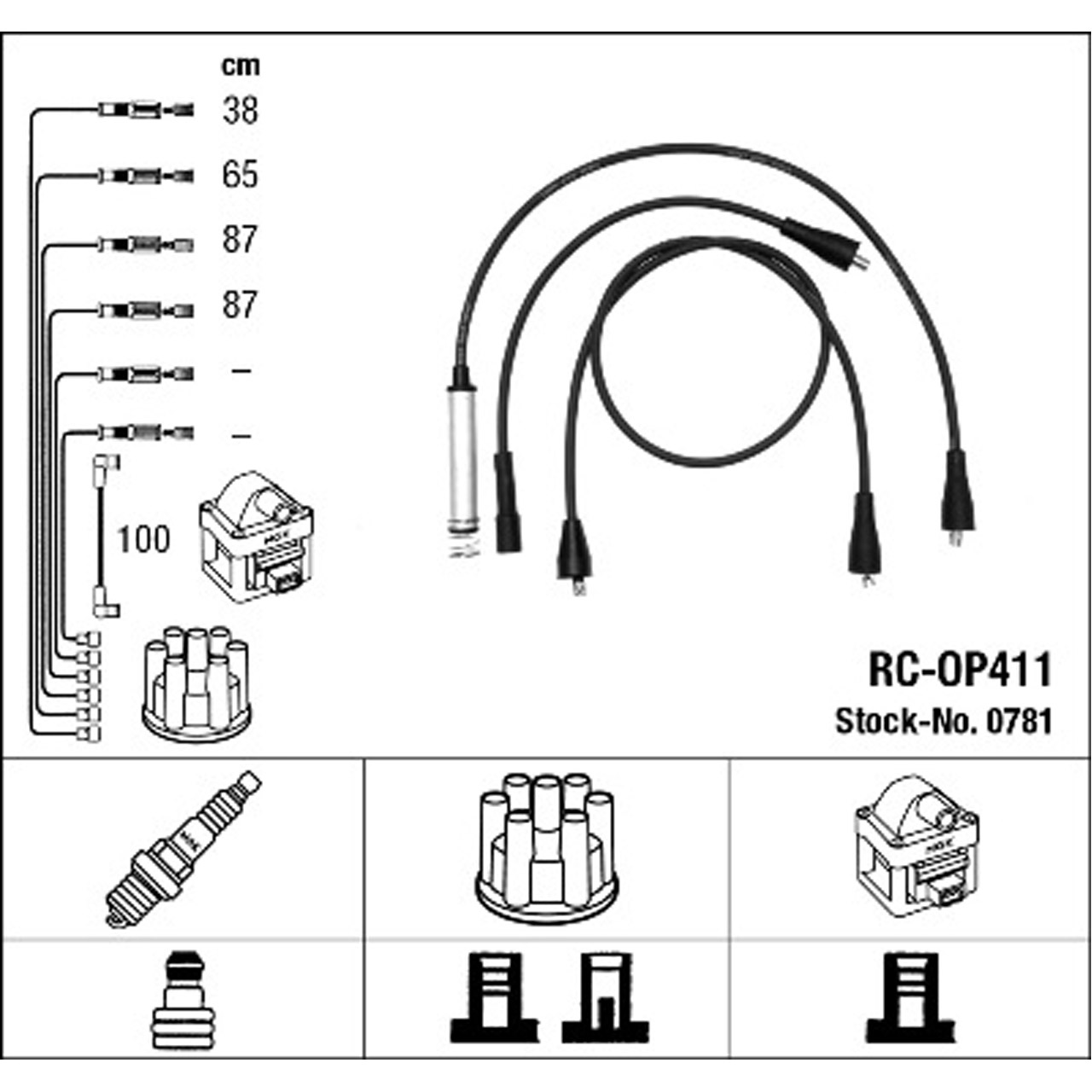 NGK 0781 RC-OP411 Zündkabelsatz Zündleitungssatz