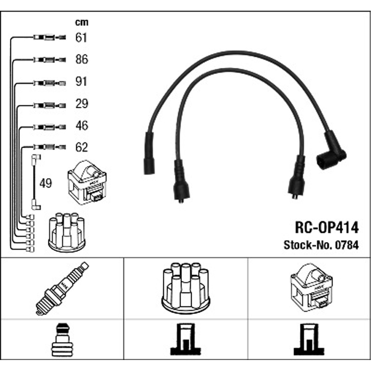 NGK 0784 RC-OP414 Zündkabelsatz Zündleitungssatz