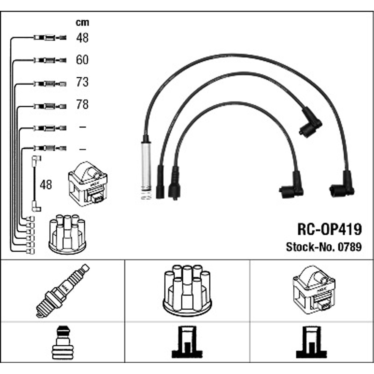 NGK 0789 RC-OP419 Zündkabelsatz Zündleitungssatz