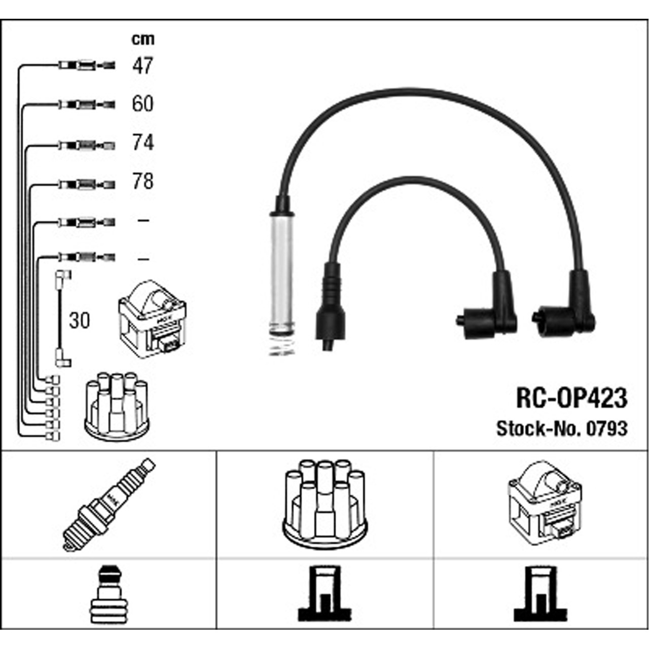 NGK 0793 RC-OP423 Zündkabelsatz Zündleitungssatz