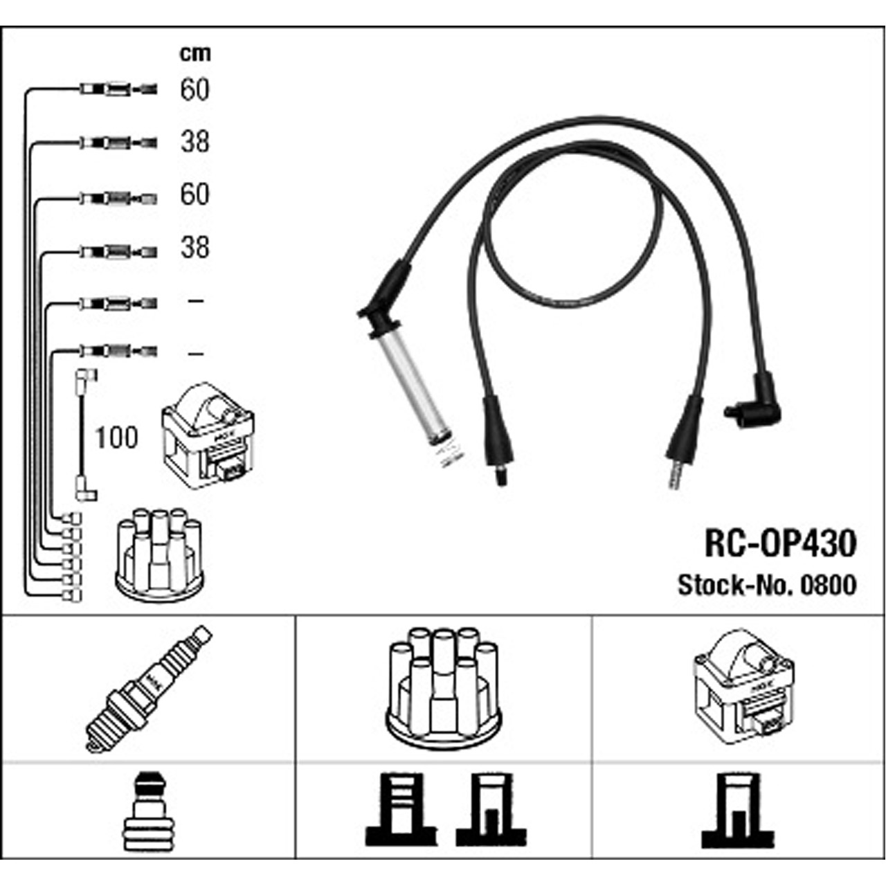 NGK 0800 RC-OP430 Zündkabelsatz Zündleitungssatz