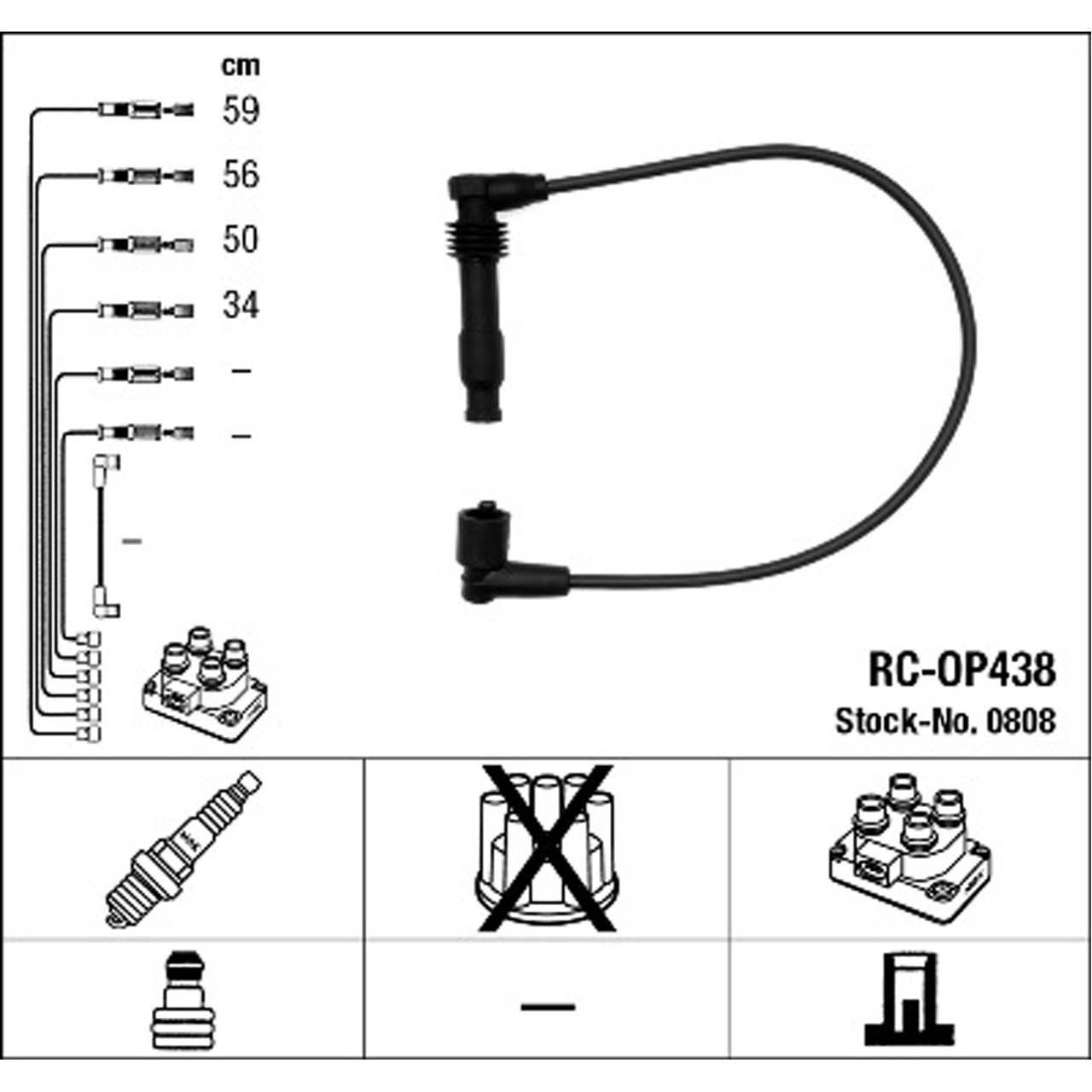 NGK 0808 RC-OP438 Zündkabelsatz Zündleitungssatz