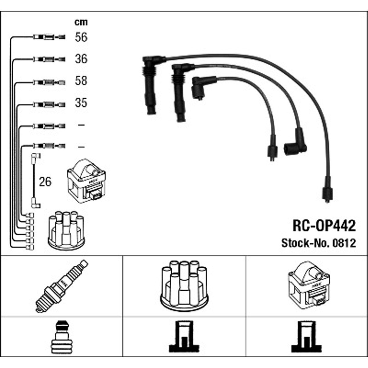 NGK 0812 RC-OP442 Zündkabelsatz Zündleitungssatz