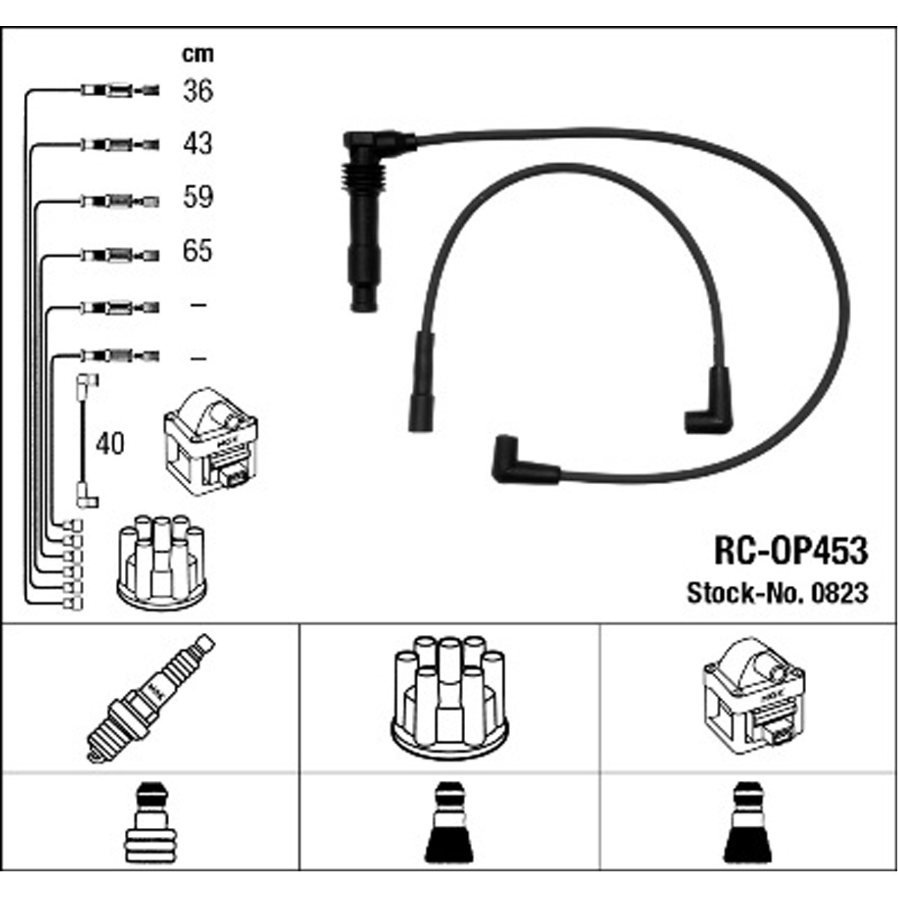 NGK 0823 RC-OP453 Zündkabelsatz Zündleitungssatz