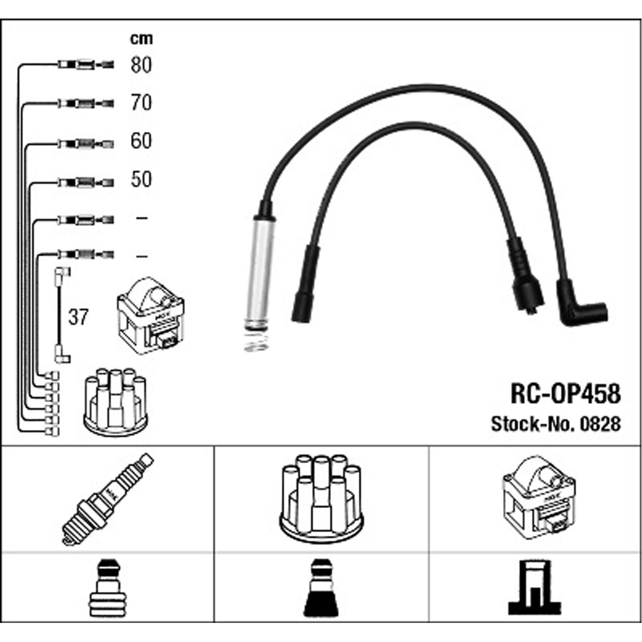 NGK 0828 RC-OP458 Zündkabelsatz Zündleitungssatz