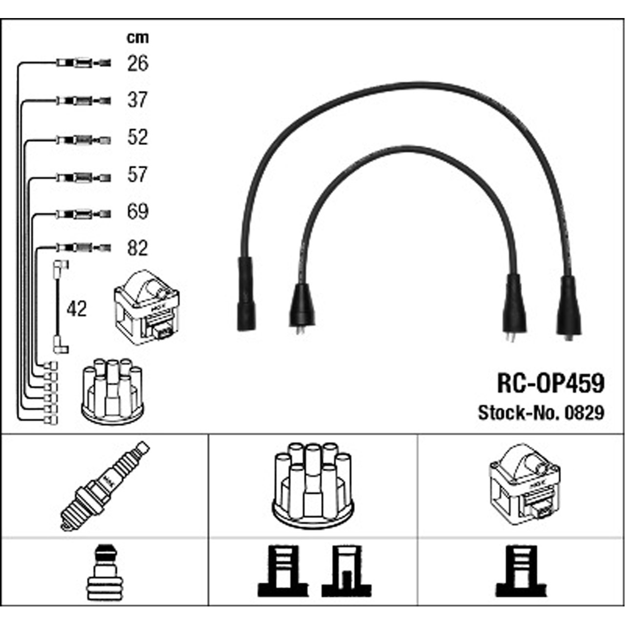 NGK 0829 RC-OP459 Zündkabelsatz Zündleitungssatz