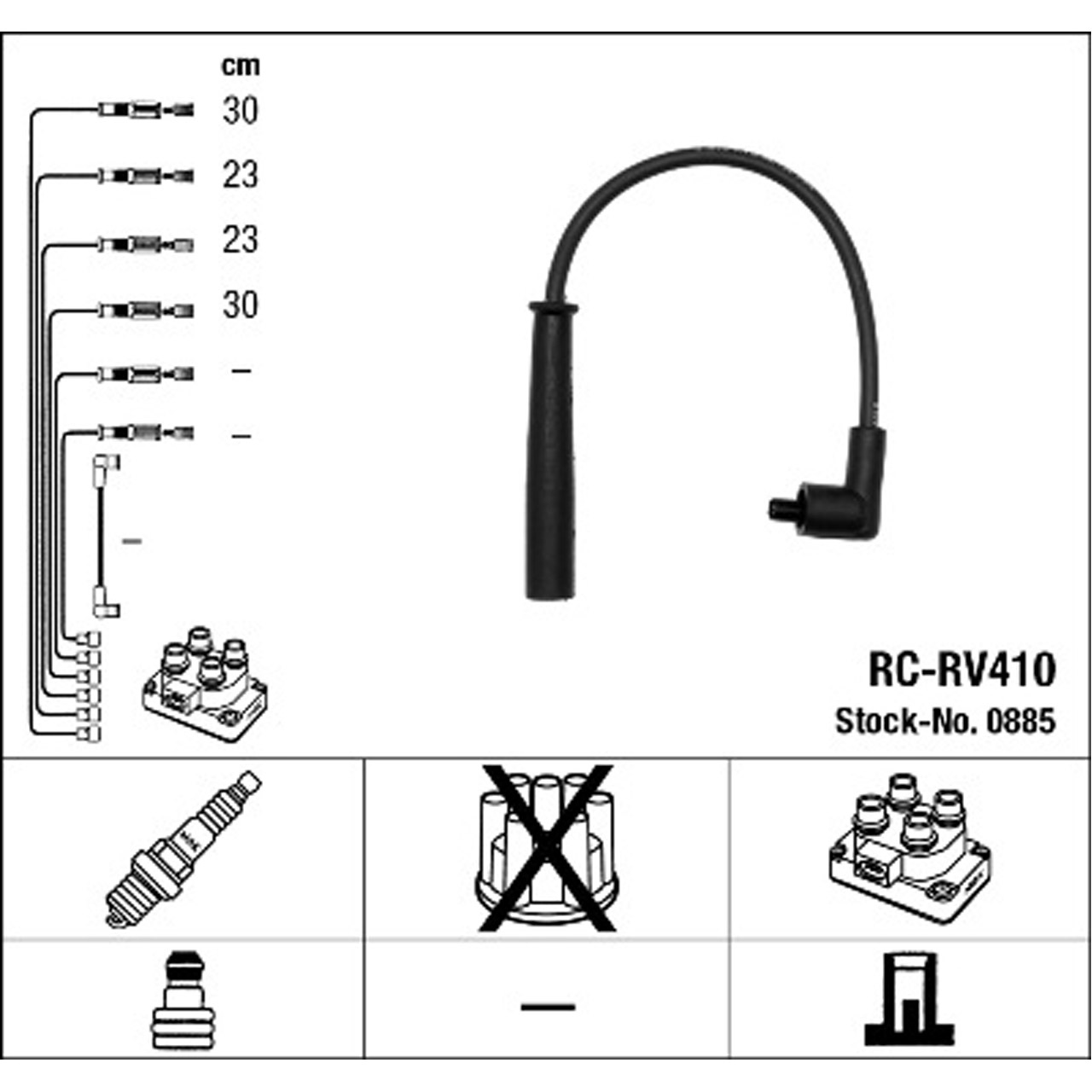 NGK 0885 RC-RV410 Zündkabelsatz Zündleitungssatz