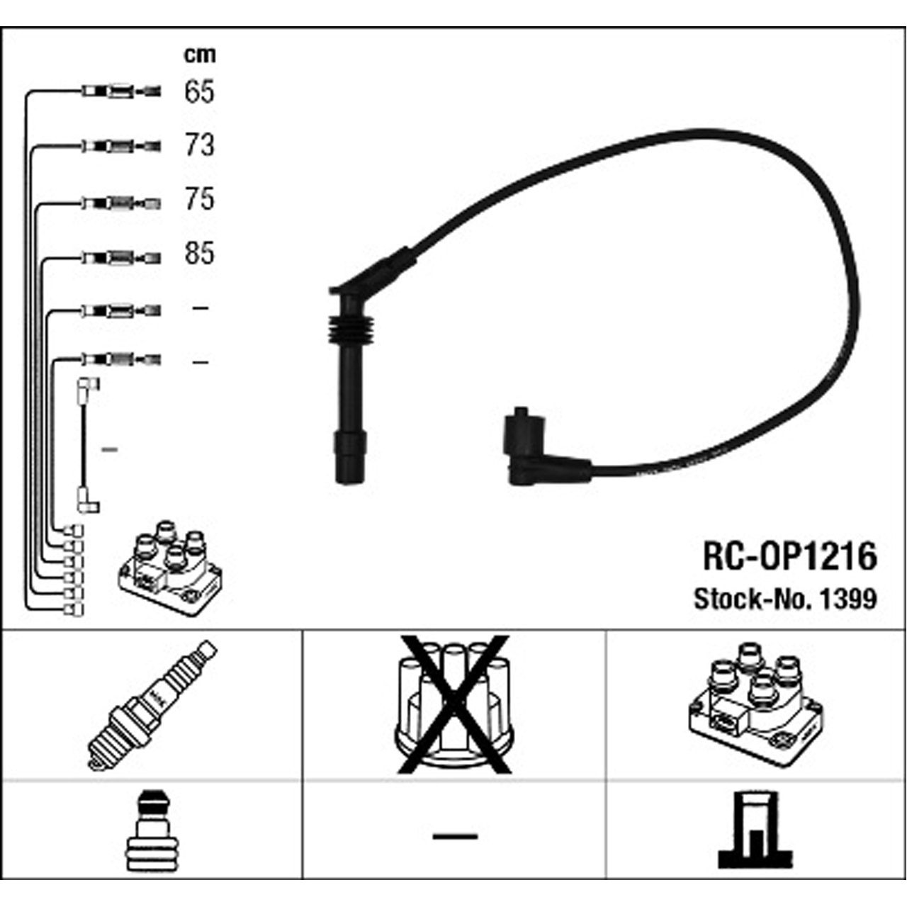 NGK 1399 RC-OP1216 Zündkabelsatz Zündleitungssatz