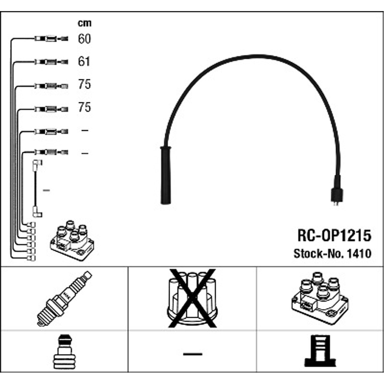 NGK 1410 RC-OP1215 Zündkabelsatz Zündleitungssatz