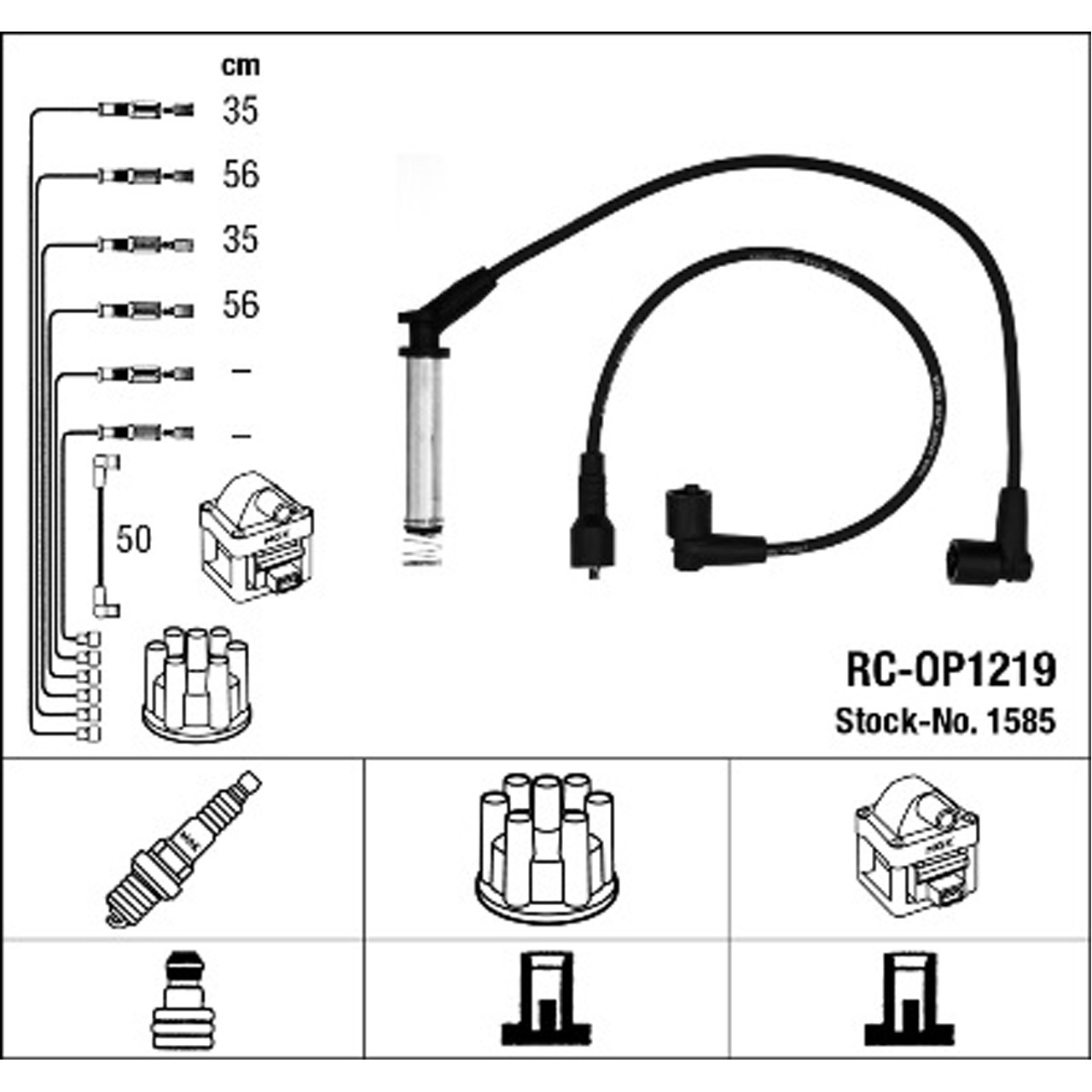 NGK 1585 RC-OP1219 Zündkabelsatz Zündleitungssatz