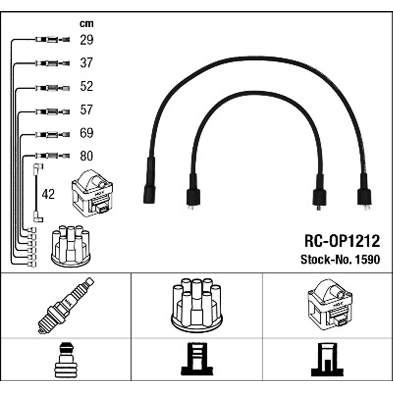 NGK 1590 RC-OP1212 Zündkabelsatz Zündleitungssatz