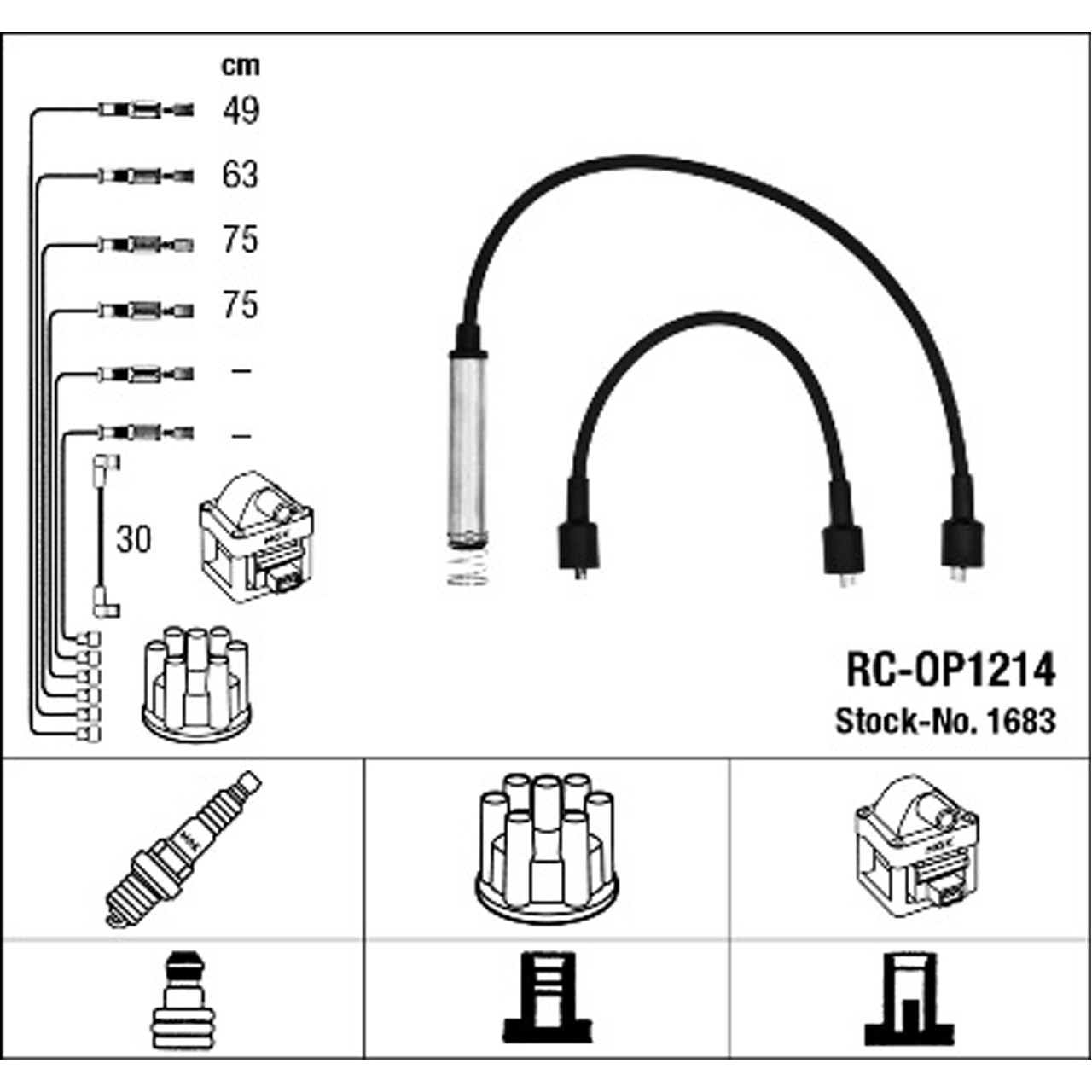 NGK 1683 RC-OP1214 Zündkabelsatz Zündleitungssatz