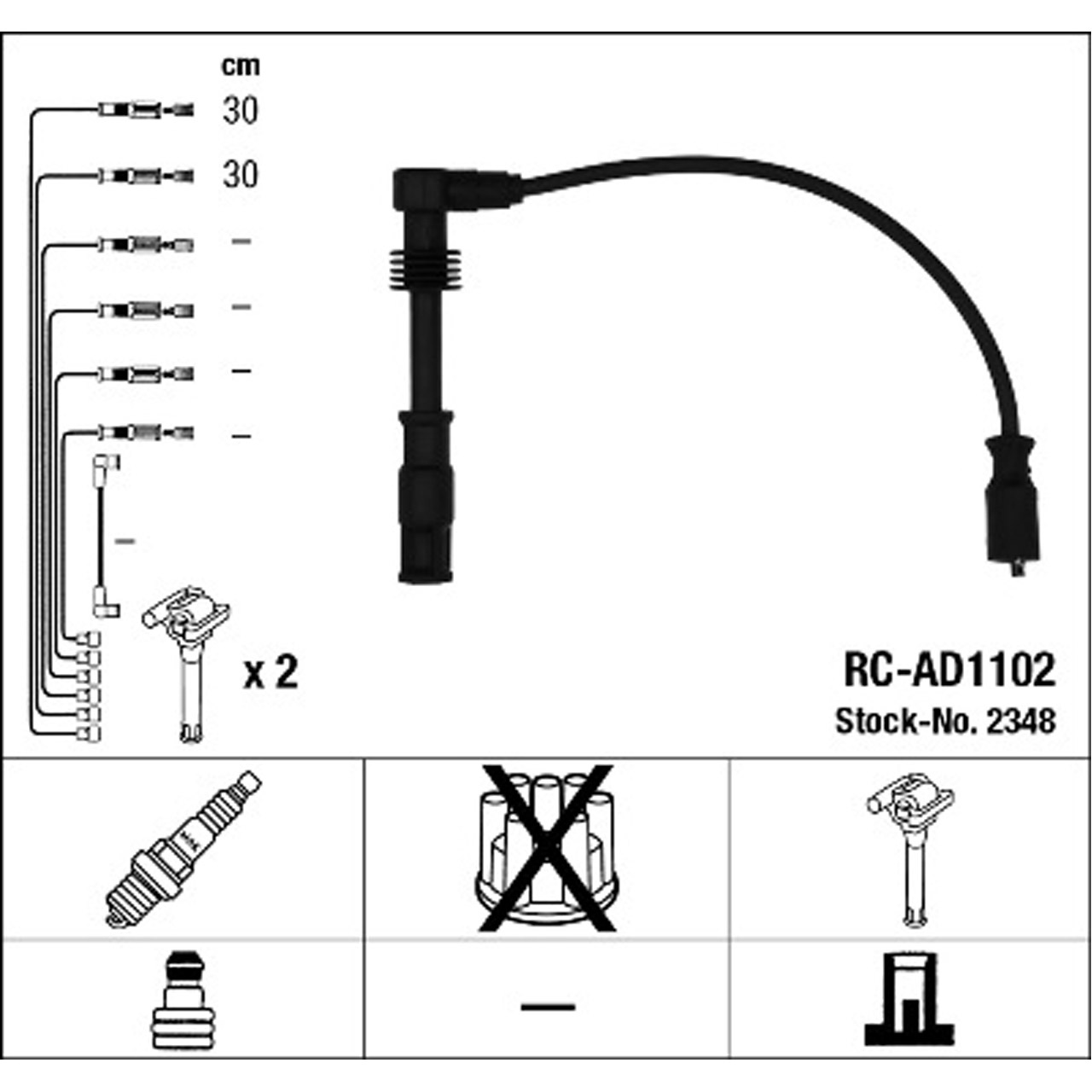 NGK 2348 RC-AD1102 Zündkabelsatz Zündleitungssatz