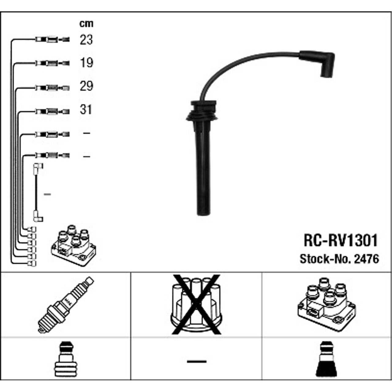 NGK 2476 RC-RV1301 Zündkabelsatz Zündleitungssatz