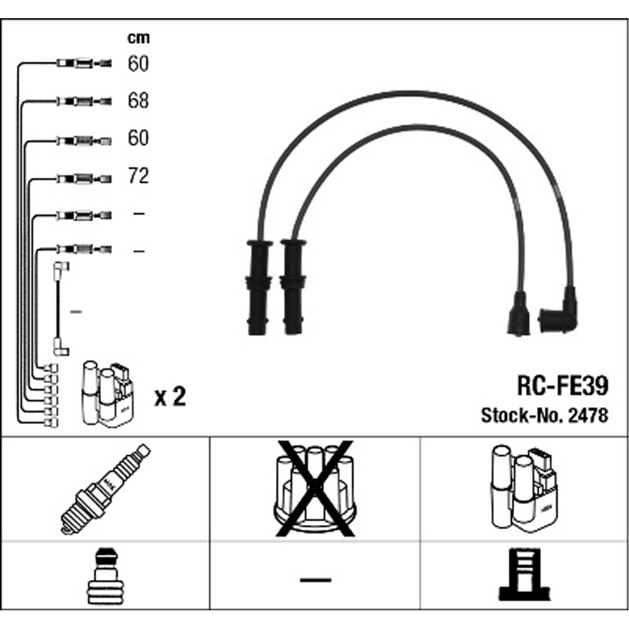 NGK 2478 RC-FE39 Zündkabelsatz Zündleitungssatz