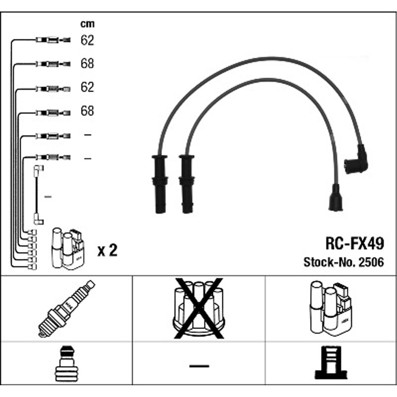 NGK 2506 RC-FX49 Zündkabelsatz Zündleitungssatz