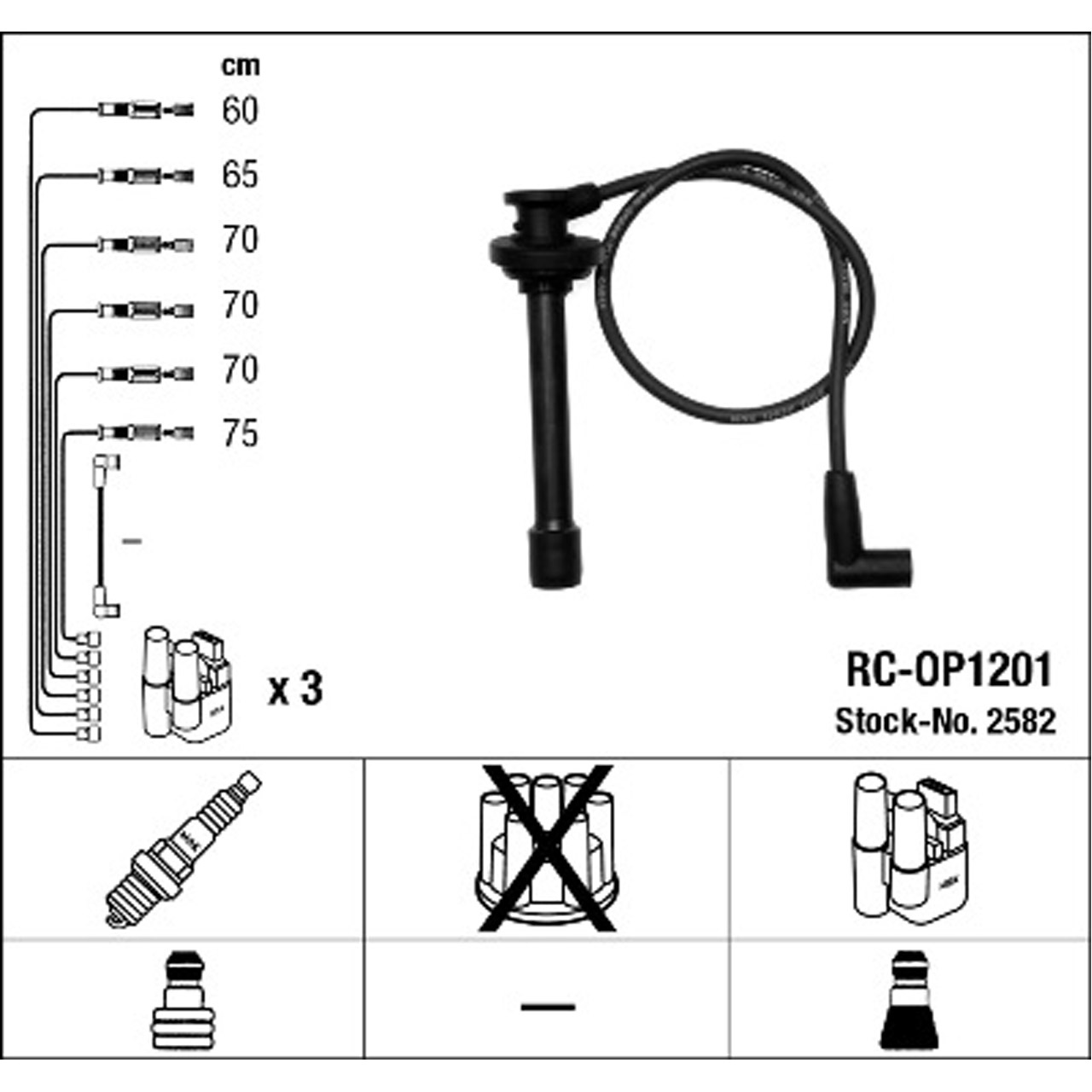 NGK 2582 RC-OP1201 Zündkabelsatz Zündleitungssatz