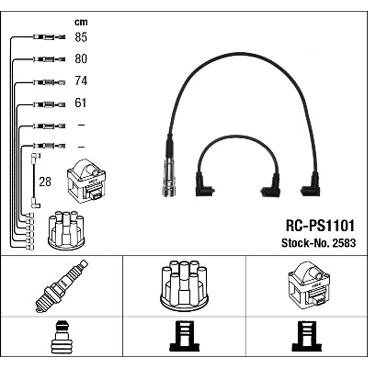 NGK 2583 RC-PS1101 Zündkabelsatz Zündleitungssatz