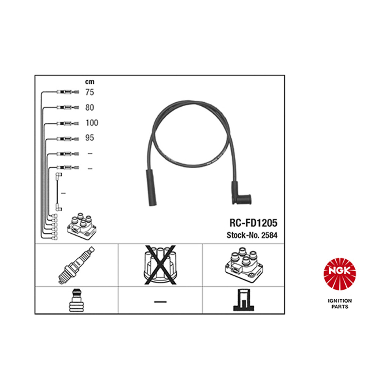 NGK 2584 RC-FD1205 Zündkabelsatz Zündleitungssatz